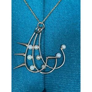 Undercover Spike and Pearl Detail Necklace